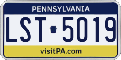PA license plate LST5019