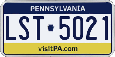 PA license plate LST5021