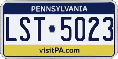 PA license plate LST5023