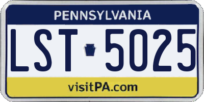 PA license plate LST5025