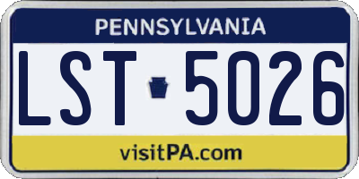 PA license plate LST5026