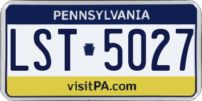 PA license plate LST5027
