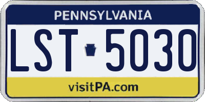 PA license plate LST5030