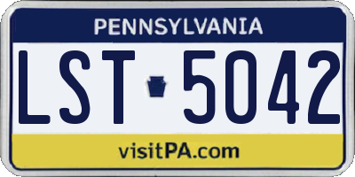 PA license plate LST5042