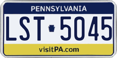 PA license plate LST5045