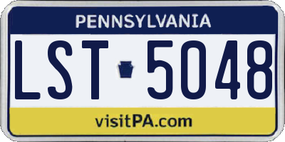 PA license plate LST5048