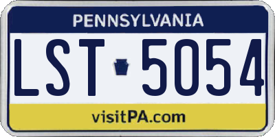 PA license plate LST5054