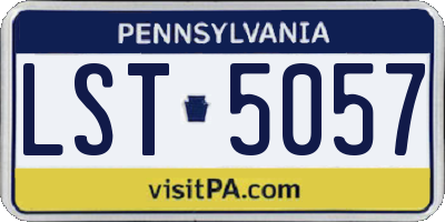 PA license plate LST5057