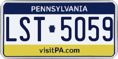 PA license plate LST5059