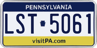 PA license plate LST5061
