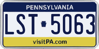 PA license plate LST5063