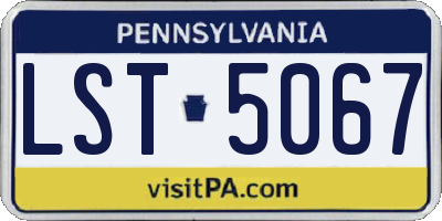 PA license plate LST5067