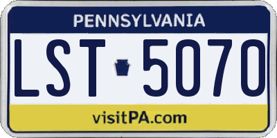 PA license plate LST5070