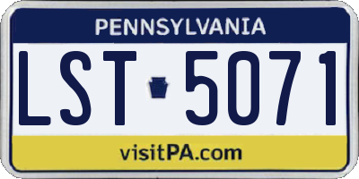 PA license plate LST5071
