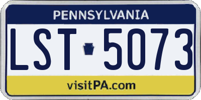 PA license plate LST5073