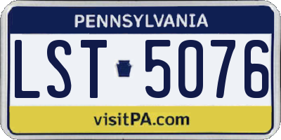 PA license plate LST5076