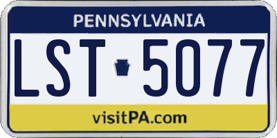 PA license plate LST5077