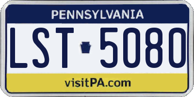 PA license plate LST5080