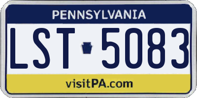 PA license plate LST5083