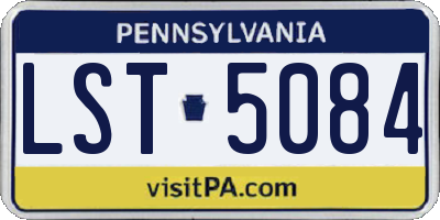 PA license plate LST5084