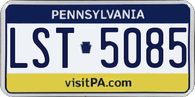 PA license plate LST5085