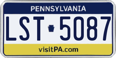 PA license plate LST5087