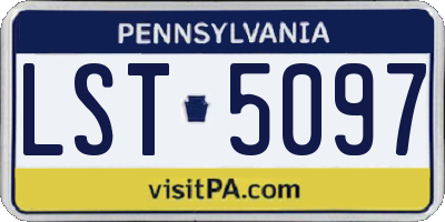 PA license plate LST5097