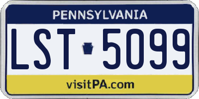 PA license plate LST5099