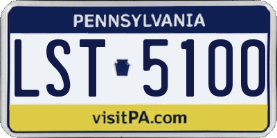 PA license plate LST5100