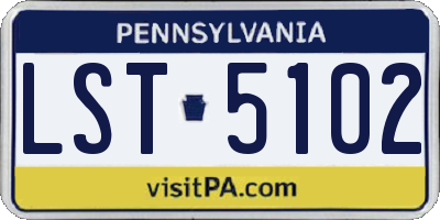 PA license plate LST5102