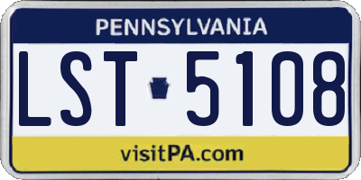 PA license plate LST5108