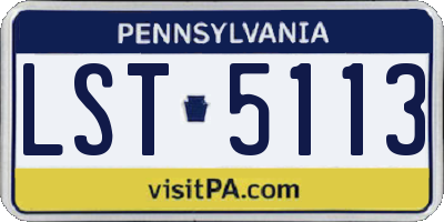 PA license plate LST5113