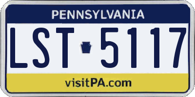 PA license plate LST5117