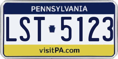 PA license plate LST5123