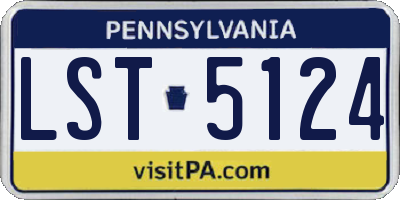 PA license plate LST5124