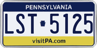 PA license plate LST5125
