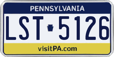 PA license plate LST5126