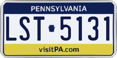 PA license plate LST5131