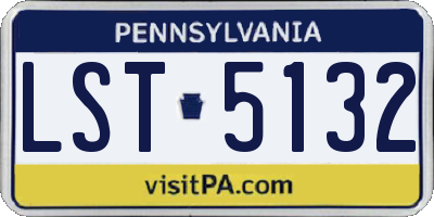 PA license plate LST5132