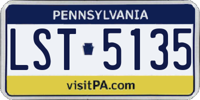 PA license plate LST5135