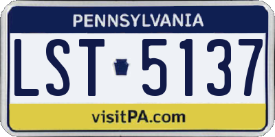 PA license plate LST5137