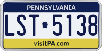 PA license plate LST5138