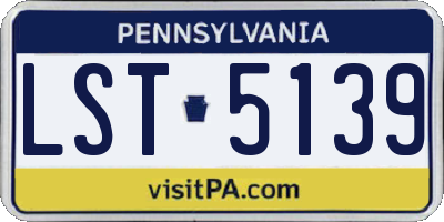 PA license plate LST5139