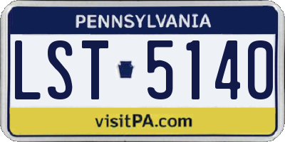 PA license plate LST5140