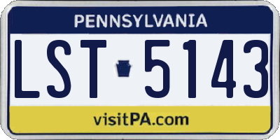 PA license plate LST5143