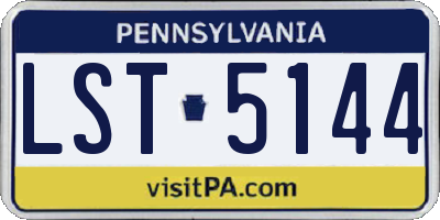 PA license plate LST5144