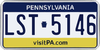 PA license plate LST5146