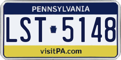 PA license plate LST5148