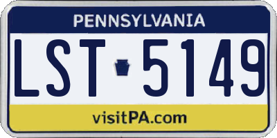 PA license plate LST5149