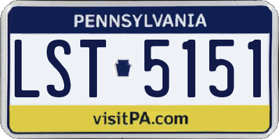 PA license plate LST5151